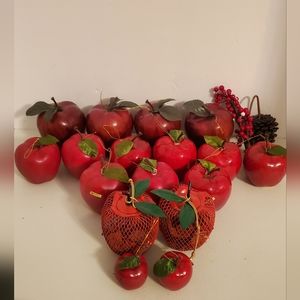 Vintage Set of 19 Apple Ornaments